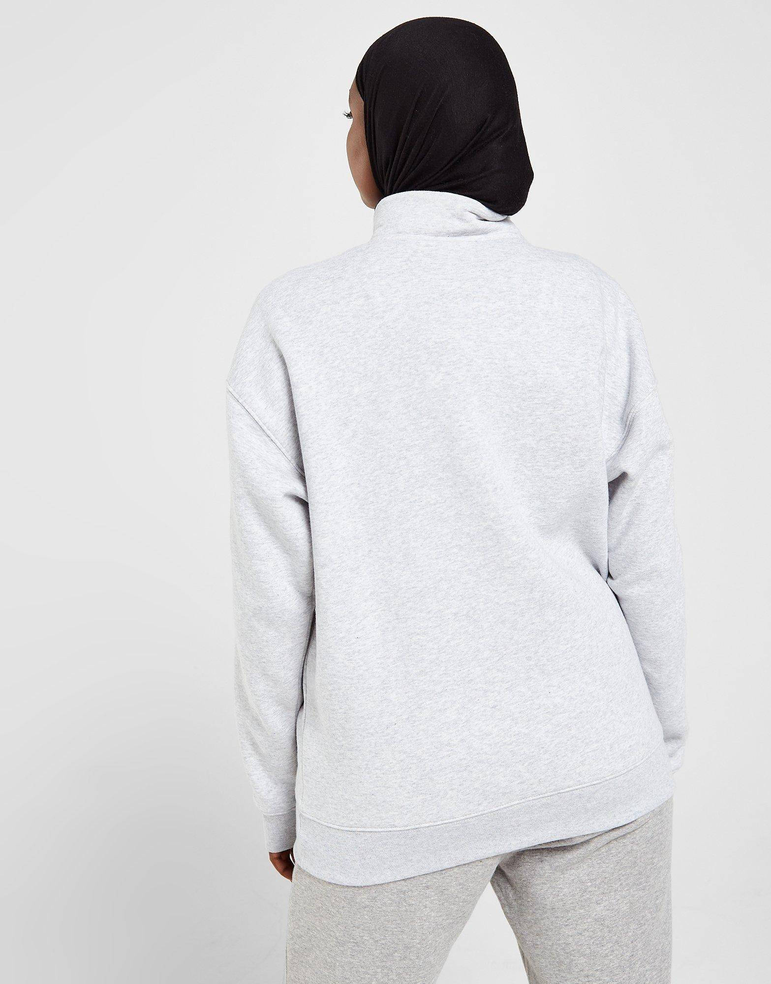 adidas Originals 3-Stripes 1-4 Zip Boyfriend Sweatshirt Grey Backside