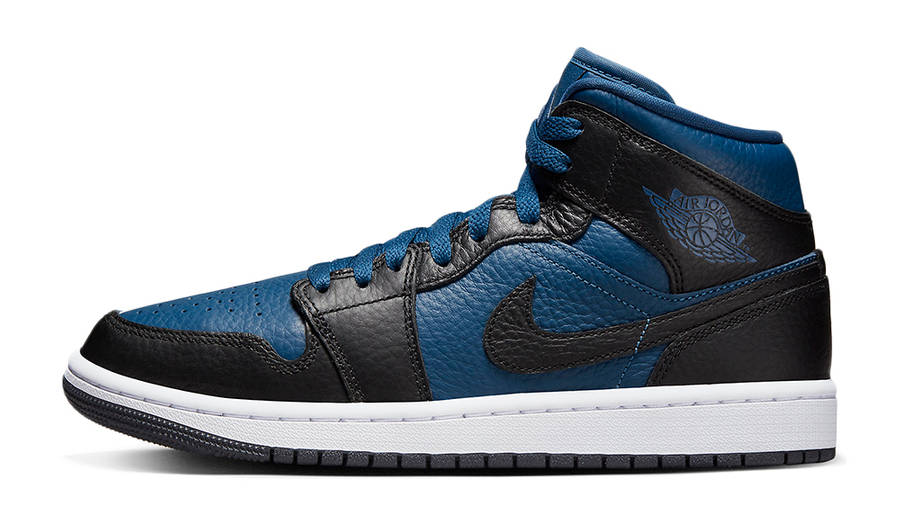 nike air jordan 1 mid blue and black