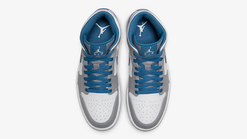 Air Jordan 1 Mid White True Blue Grey DQ8426-014 Top