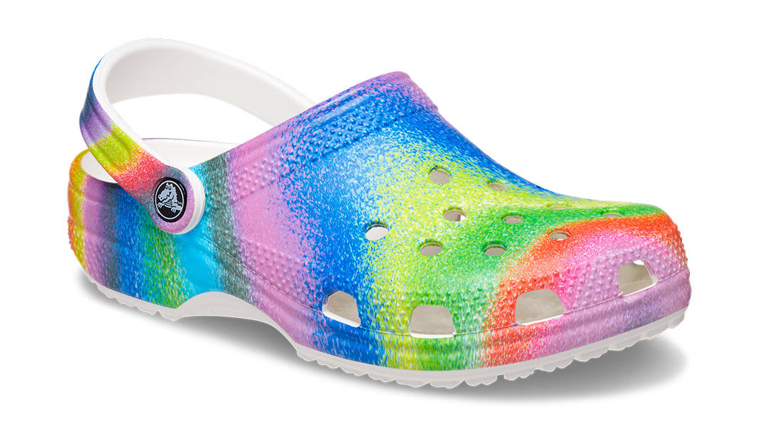 Crocs Classic Clog Spray White Multi Side