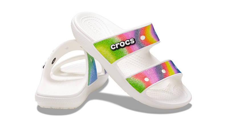Crocs Spray Dye Sandal White Multi 208055 Front