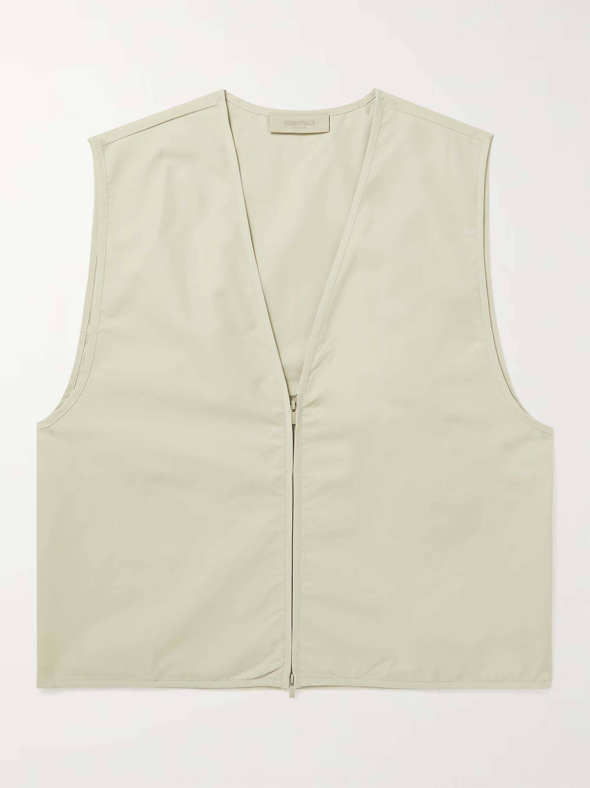 Fear of God ESSENTIALS Logo Appliqued Twill Gilet Smoke