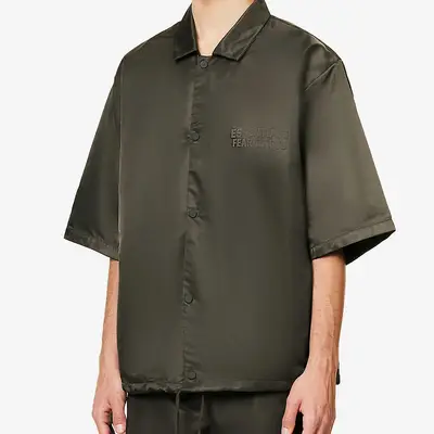 Coats & Jackets on Sale Logo Flocked Shell Shirt Off Black Front