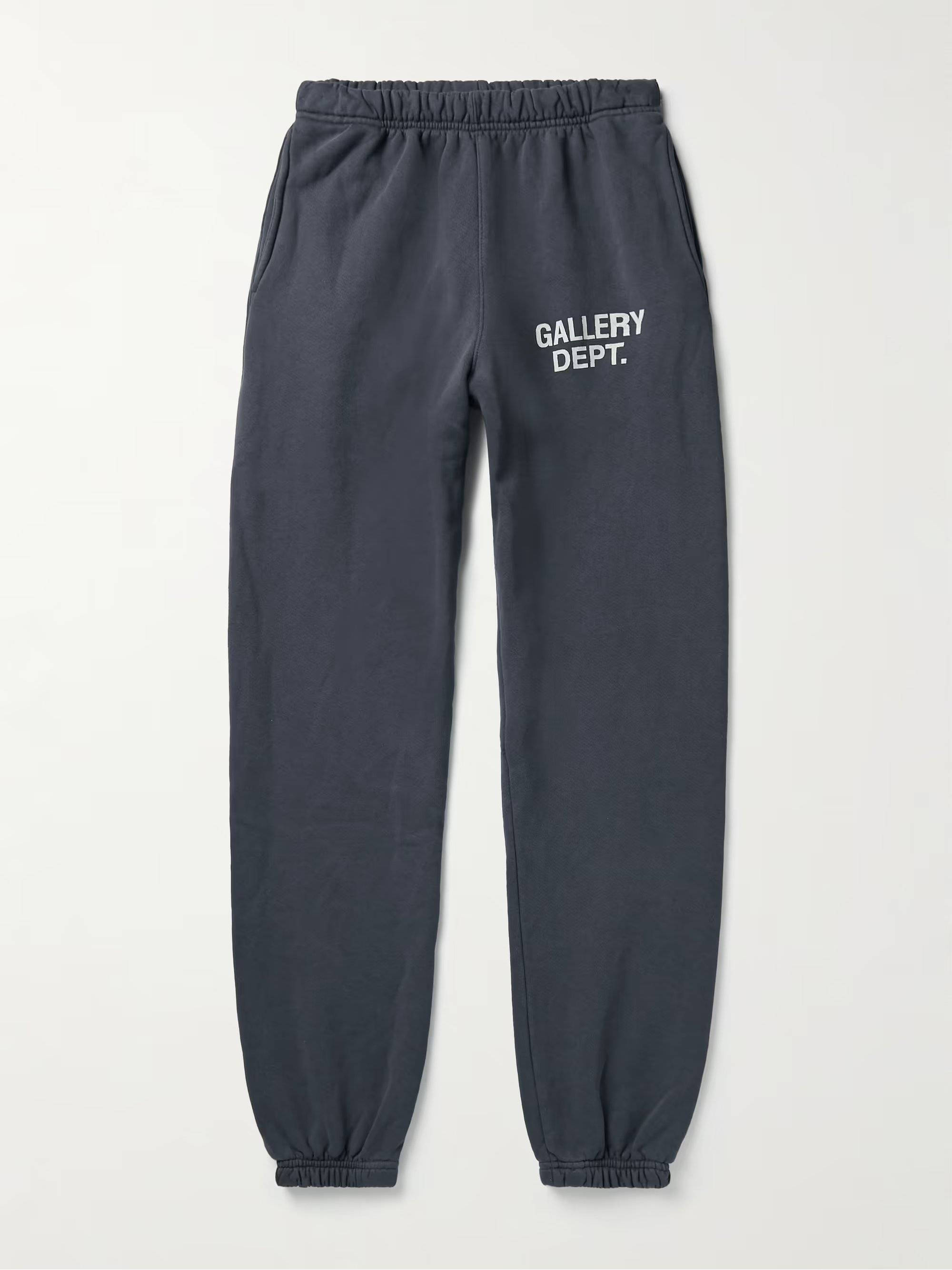 GALLERY DEPT Tapered Logo Print Cotton Jersey Sweatpants - Black | The ...