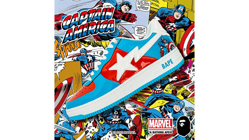 Marvel x A BATHING APE BAPESTA Captain America | Where To Buy ...