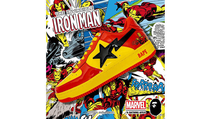 Marvel x A BATHING APE BAPESTA Iron Man | Where To Buy | The Sole