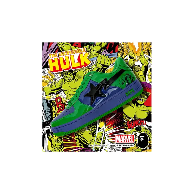 Marvel x A BATHING APE BAPESTA The Incredible Hulk | Where To Buy