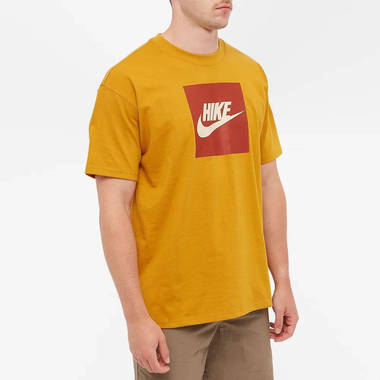 nike acg hike logo tee gold suede front w380 h380