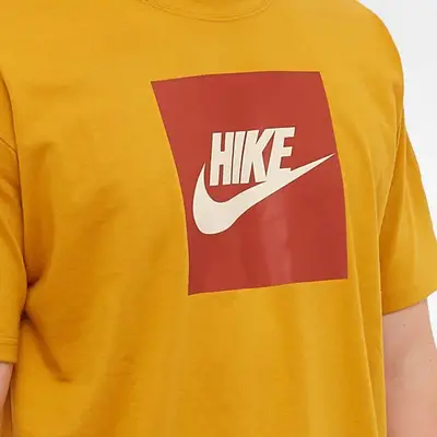 Nike ACG Hike Logo Tee Gold Suede Logo Closeup
