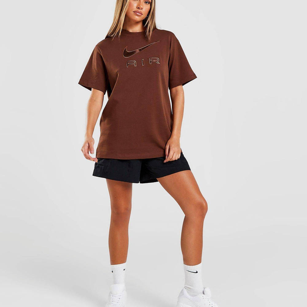 Nike Air Logo Oversized Boyfriend TShirt Brown The Sole Supplier