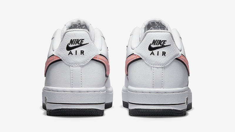 Nike Air Force 1 Low GS Print Swoosh White Pink DZ6307-100 Back