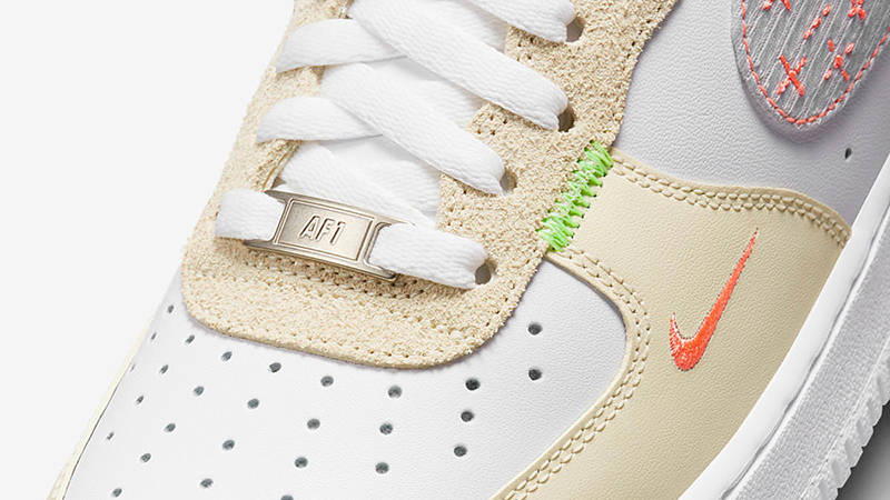 Nike Air Force 1 Low Just Stitch It Cream FB1852-111 Detail