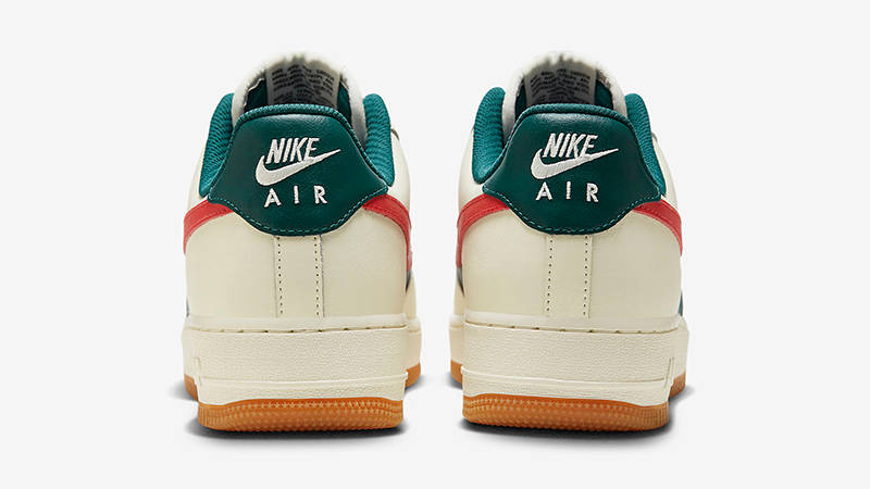 nike air force 1 low sail green red