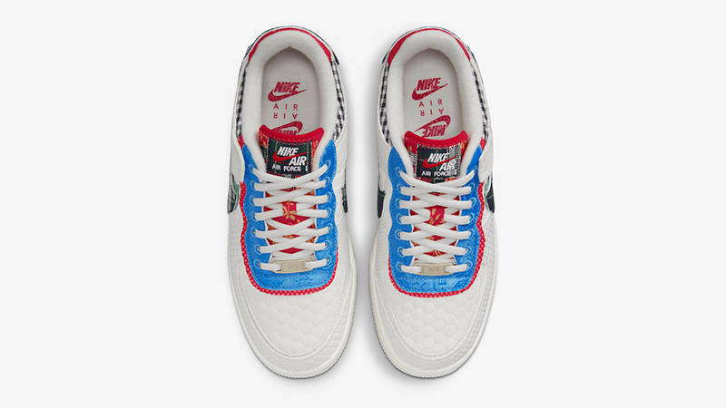 nike air force 1 shadow off white red and blue
