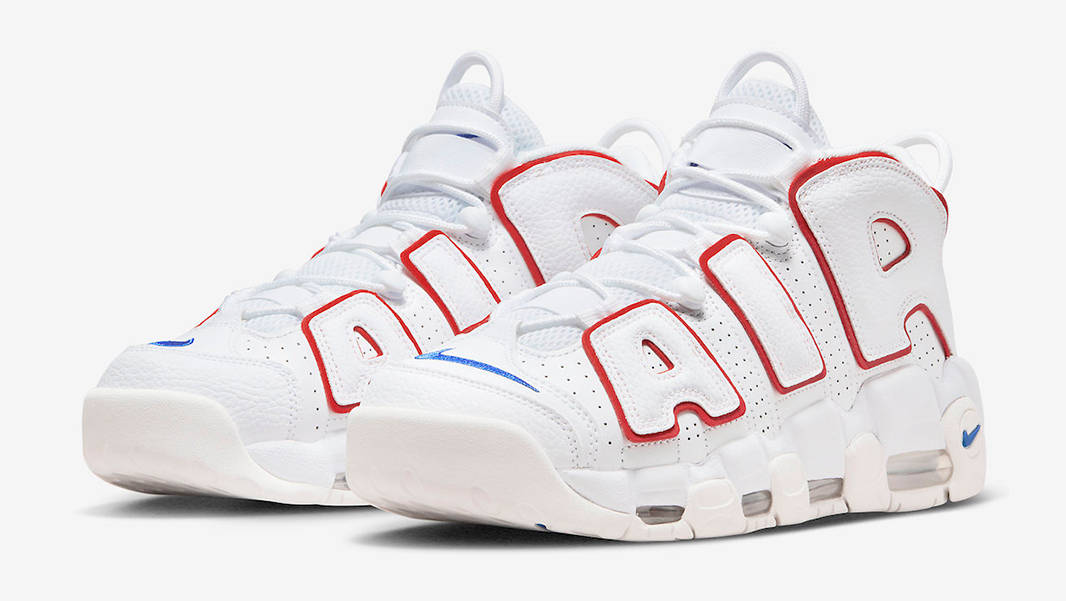 nike uptempo red and blue