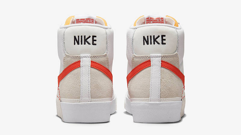 Nike Blazer Mid 77 Remastered White Orange DQ7673-101 Back