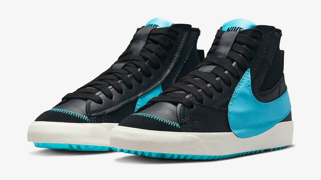 Nike Blazer Mid Jumbo Black Aqua FD0278-001 Side