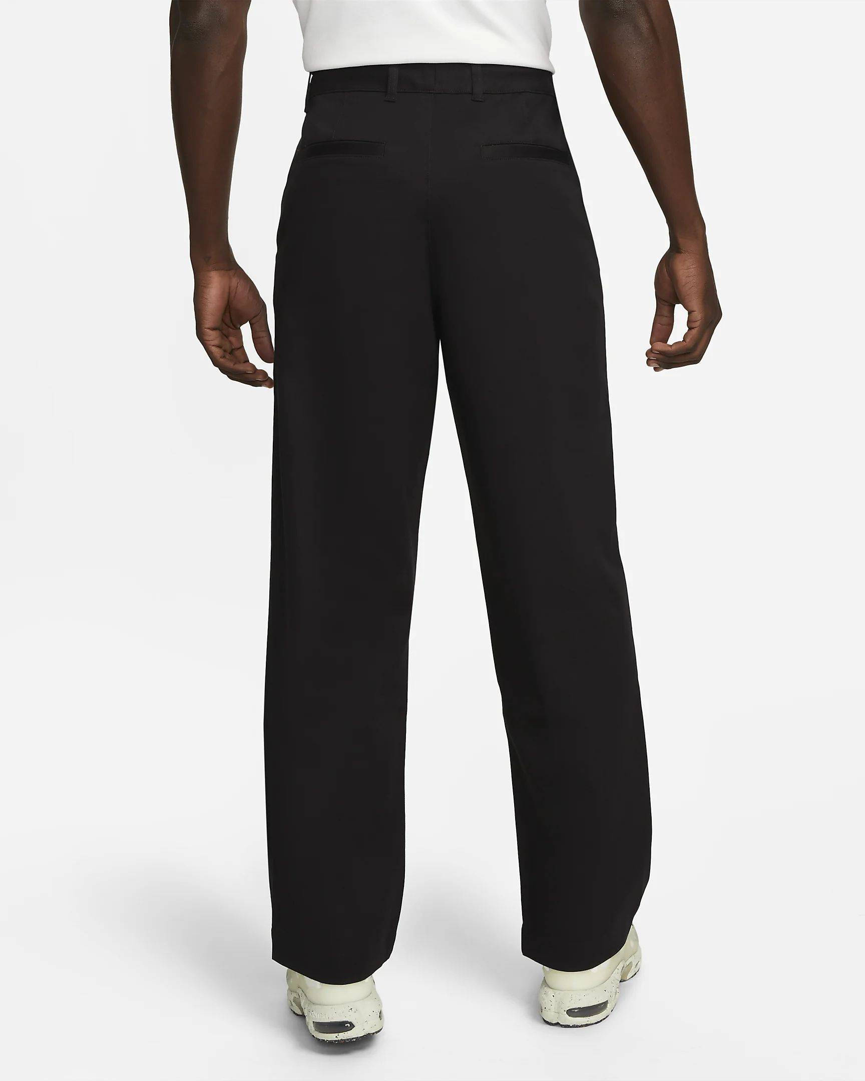 Nike Life Unlined Cotton Chino Trousers Black Backside