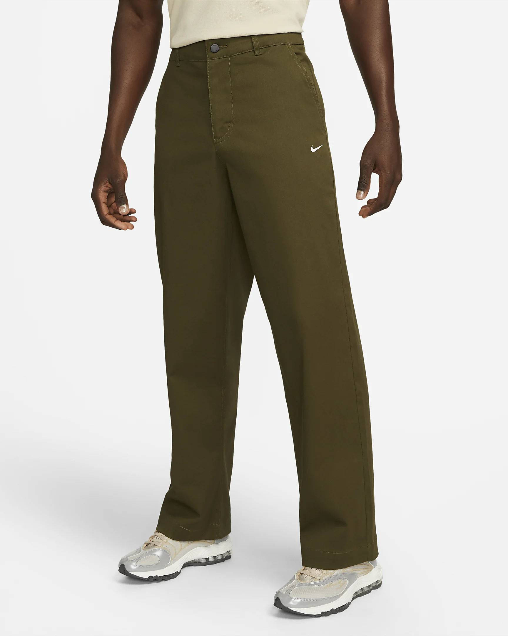 Nike Life Unlined Cotton Chino Trousers Rough Green Feature