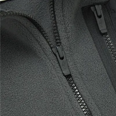 NIKE NSW Logo Appliquéd Shell Trimmed Therma FIT Fleece Gilet Black Zipper Closeup