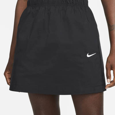 Nike Sportswear Essential High-Waisted Woven Skirt - Black | The Sole ...