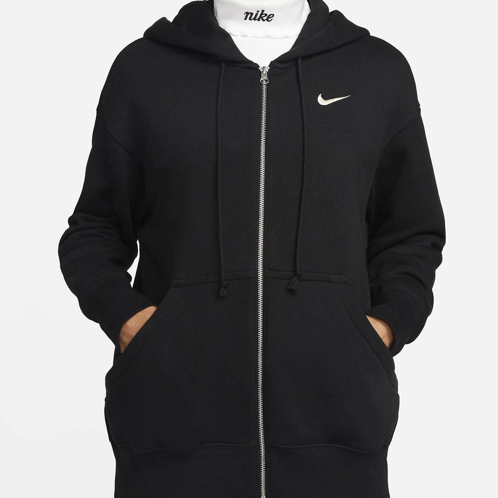 Nike Sportswear Phoenix Fleece Oversized Full Zip Hoodie - Black | The ...