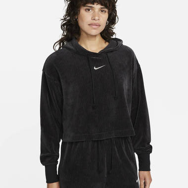 Nike Sportswear Velour Cropped Pullover Hoodie