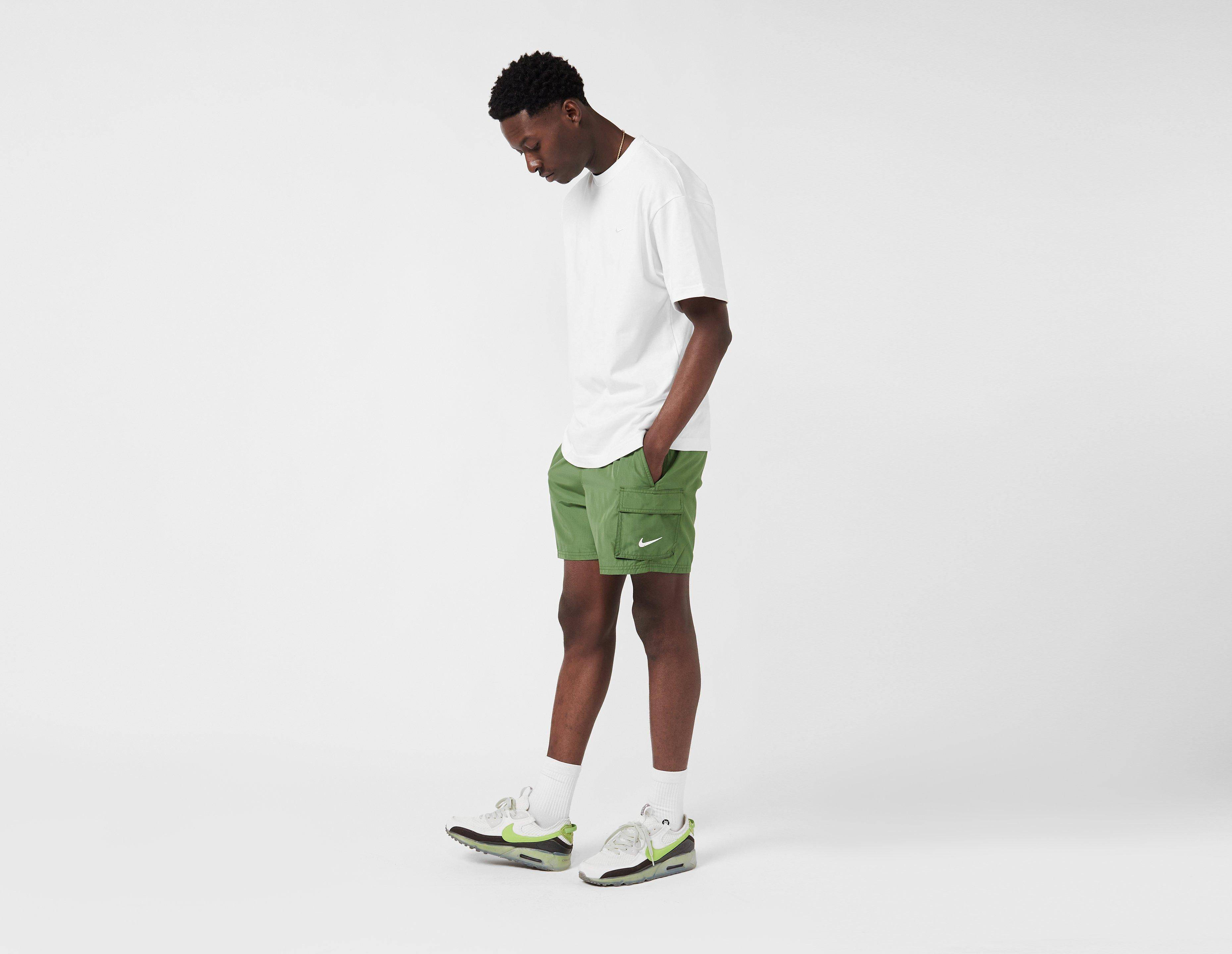 Nike Swim Belted 5 Inch Volley Short Green Full Image side View