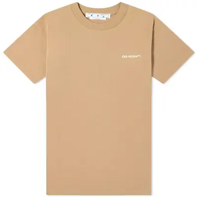 Off White All Casual Logo Tee Brown Feature