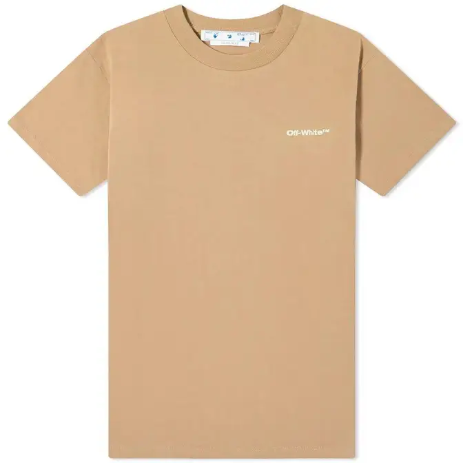 Off White All Casual Logo Tee Brown Feature