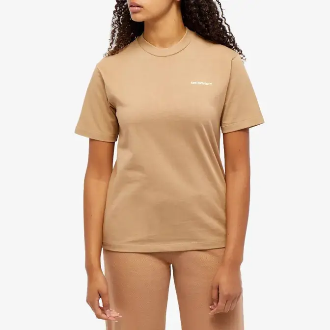 Off White All Casual Logo Tee Brown Front