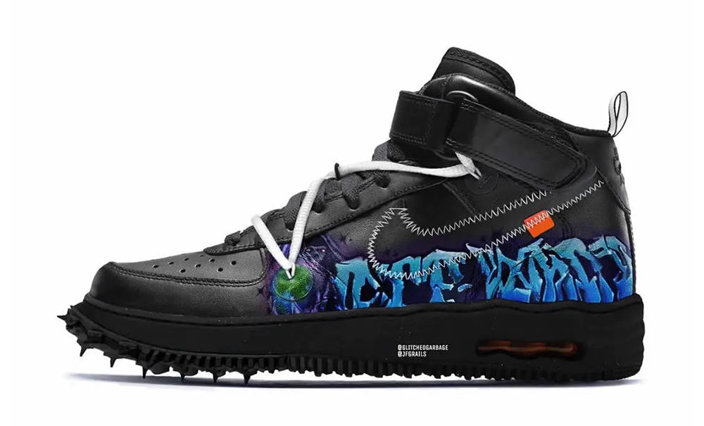 Off-White x Nike Air Force 1 Mid Graffiti Black, Where To Buy