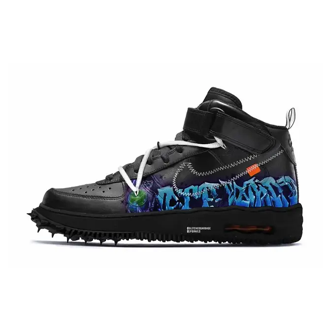The Off-White x Nike Air Force 1 Mid 'Graffiti' Sneaker Is Out Now