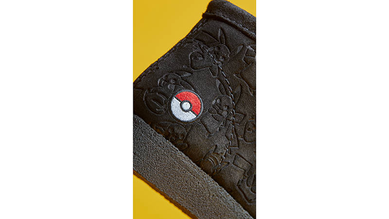 Pokémon x Clarks Wallabee Black Suede Detail 2