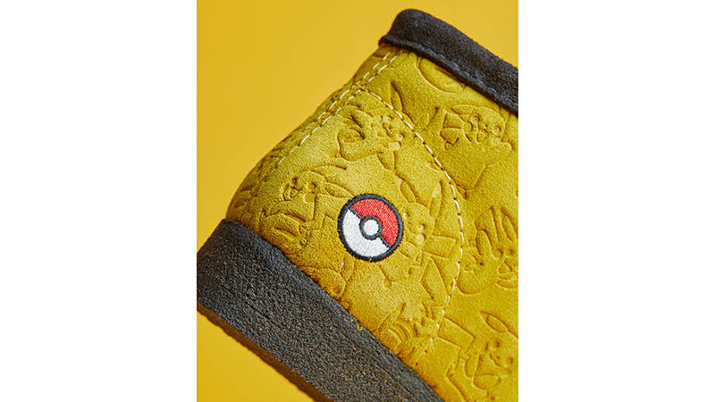 Pokémon x Clarks Wallabee Yellow Suede Detail