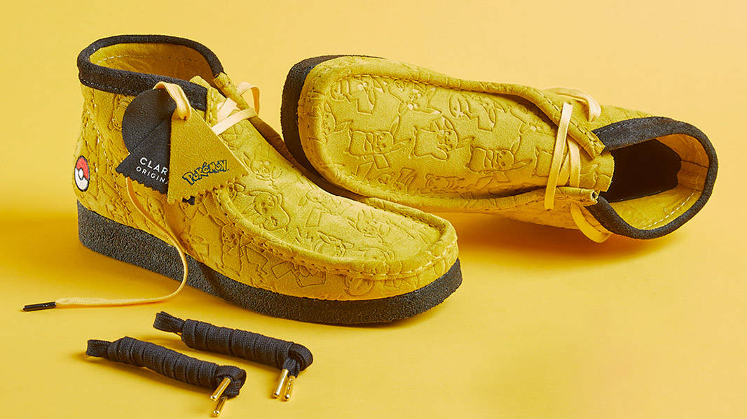 Pokémon x Clarks Wallabee Yellow Suede Side