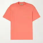 px-hooded feather down jacket Logo-Flocked Cotton T-Shirt Orange