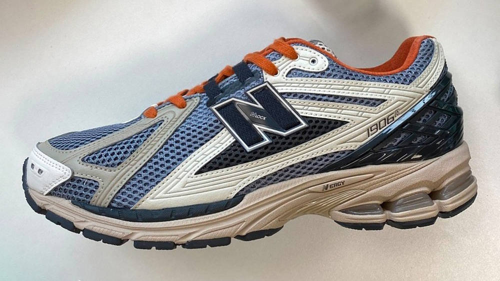 Image via size? size x new balance 1906r navy orange silver