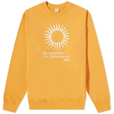 Sporty _ Rich Sunny Crew Sweat Gold White Feature