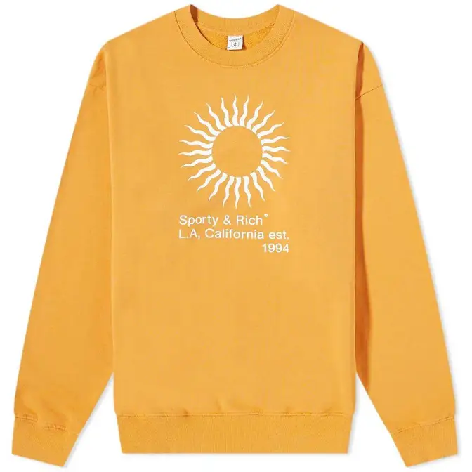Sporty _ Rich Sunny Crew Sweat Gold White Feature