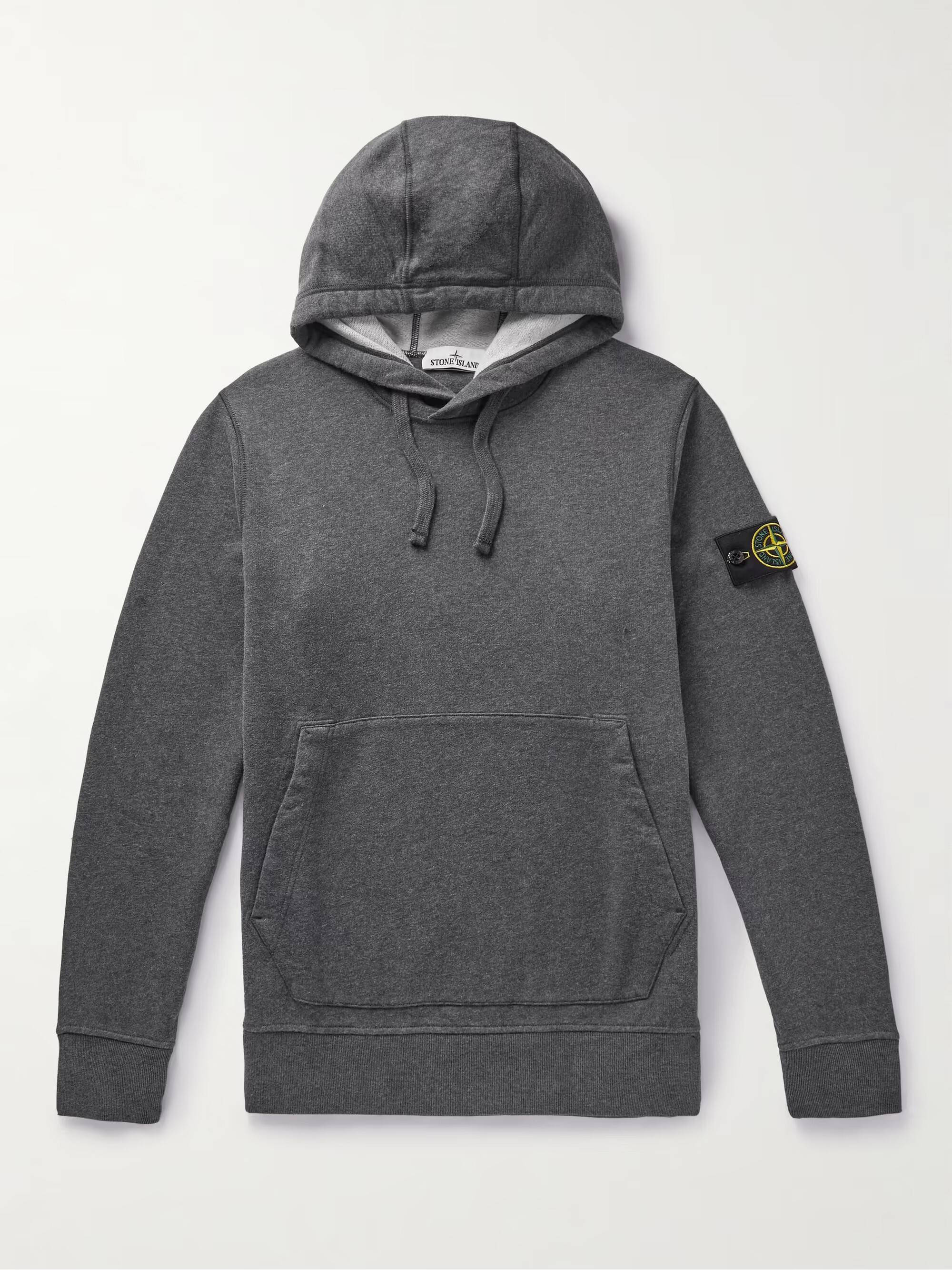 STONE ISLAND Logo-Appliquéd Cotton-Jersey Sweatshirt for Men