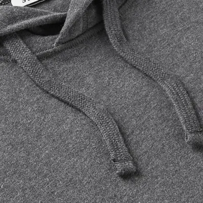 KENZO SHIRT WITH POCKET Brushed Cotton Jersey Hoodie Gray Logo Tag Closeup