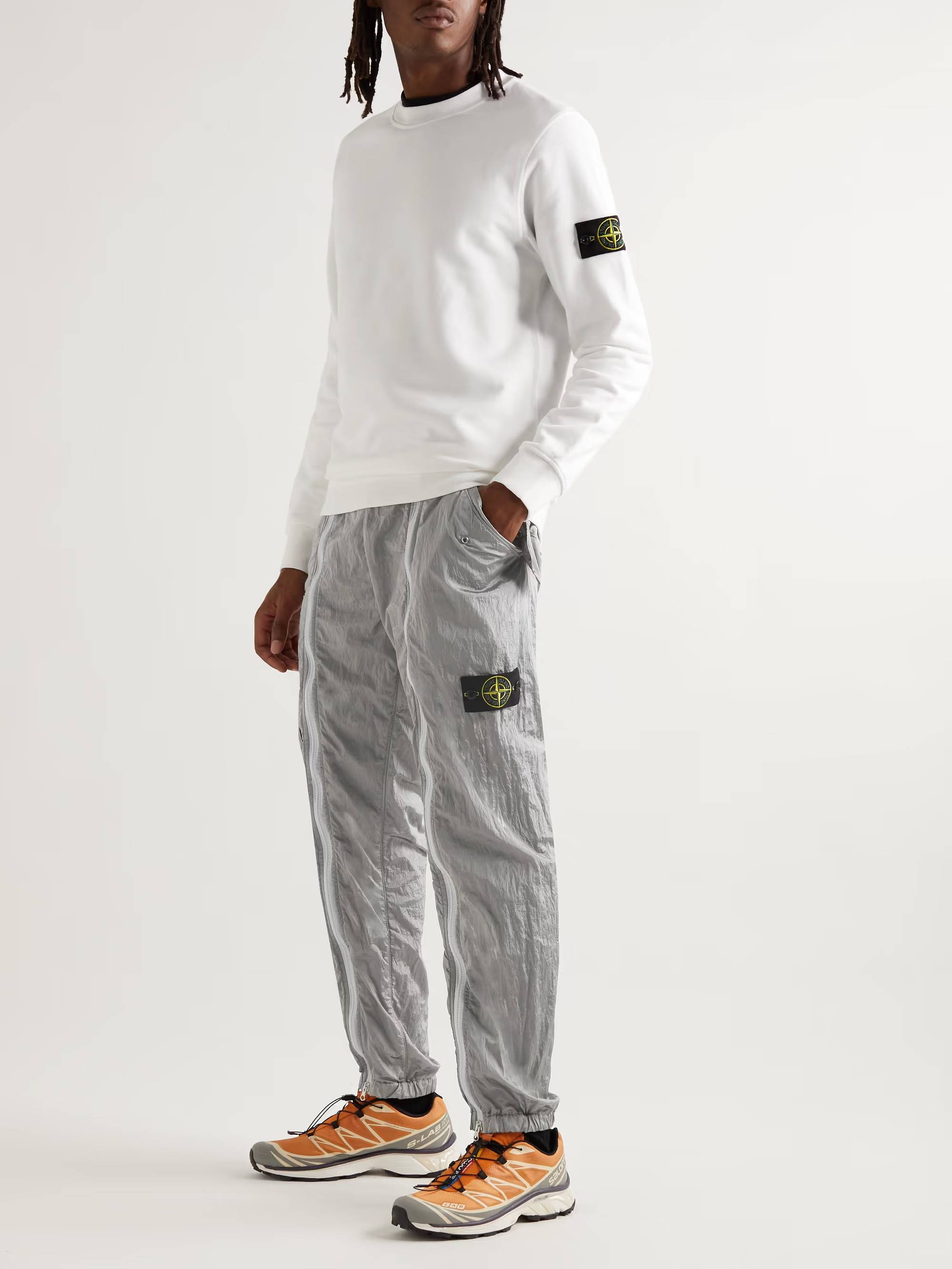 STONE ISLAND Front Zip Nylon Cargo Pants