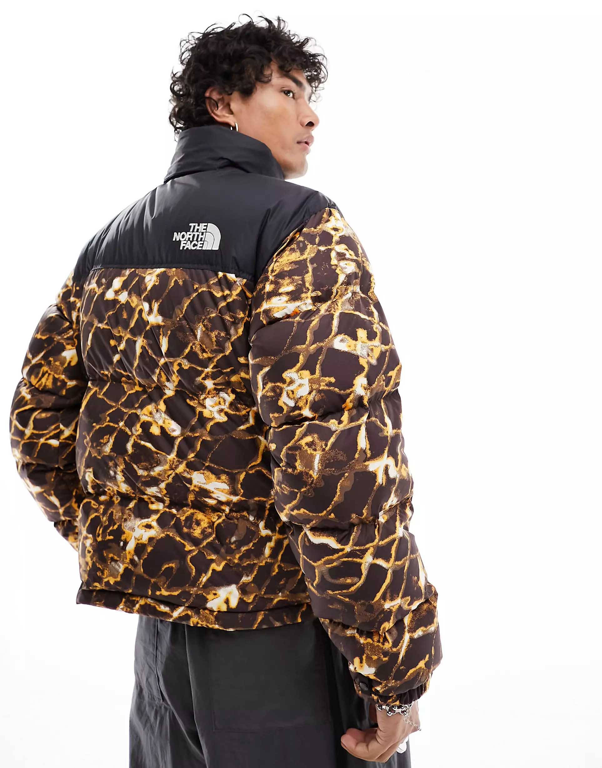 the north face 1996 retro nuptse jacket leopard