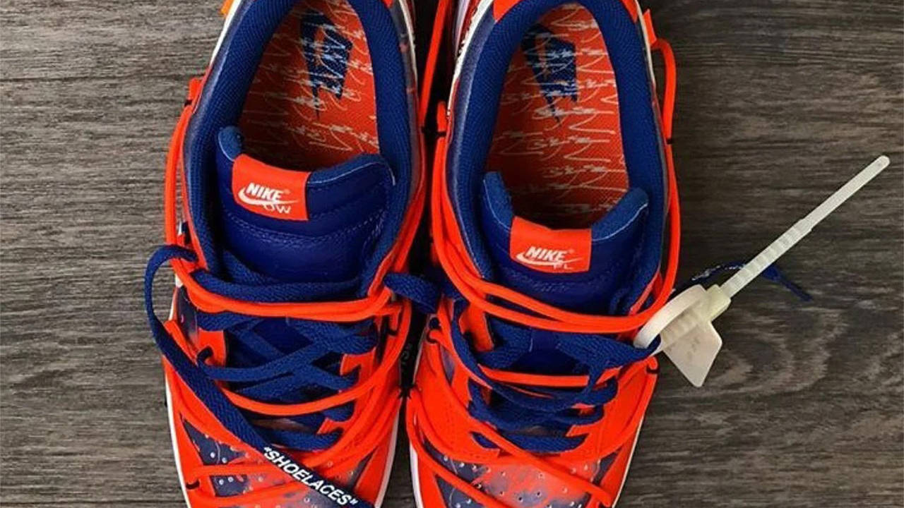 The Off-White x Futura x Nike SB Dunk Low Orange Navy Release Date