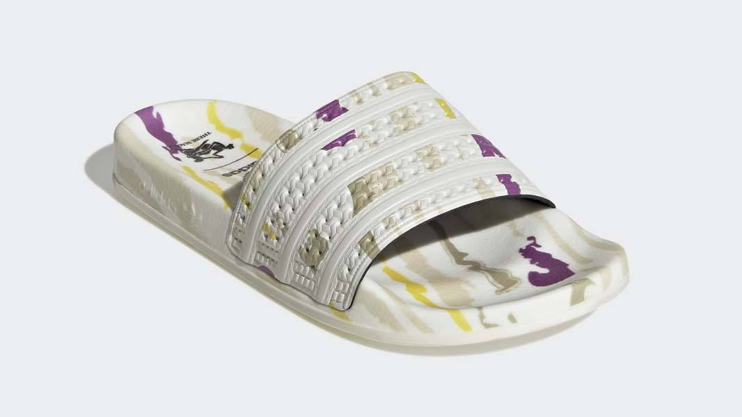 Thebe Magugu x adidas Adilette Slides White Front