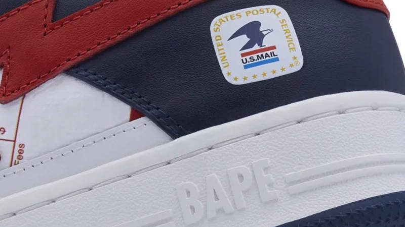 USPS x A BATHING APE BAPESTA Red Blue Detail 2