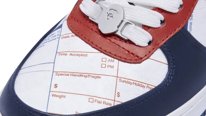 USPS x A BATHING APE BAPESTA Red Blue Detail