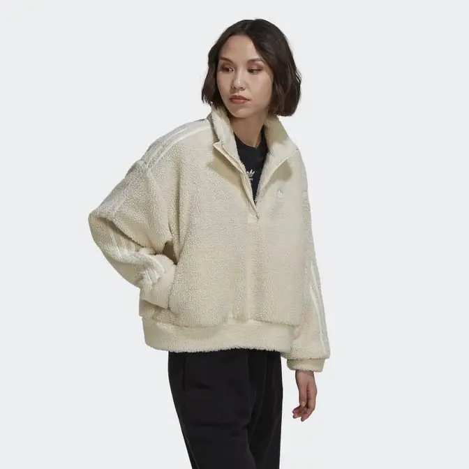 Faux fur campus half zip outlet pullover