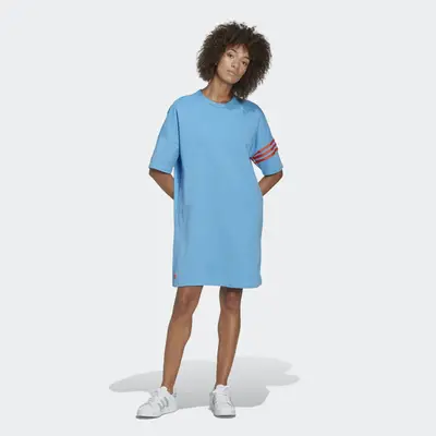 adidas Adicolor Neuclassics Tee Dress Pulse Blue Feature